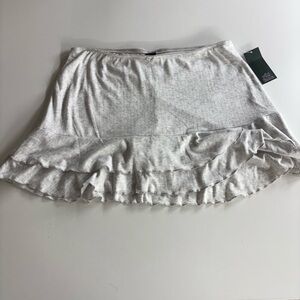 Wild Fable Women’s Ruffle Hem Knit Skirt Light Heather Gray Summer Hidden Shorts